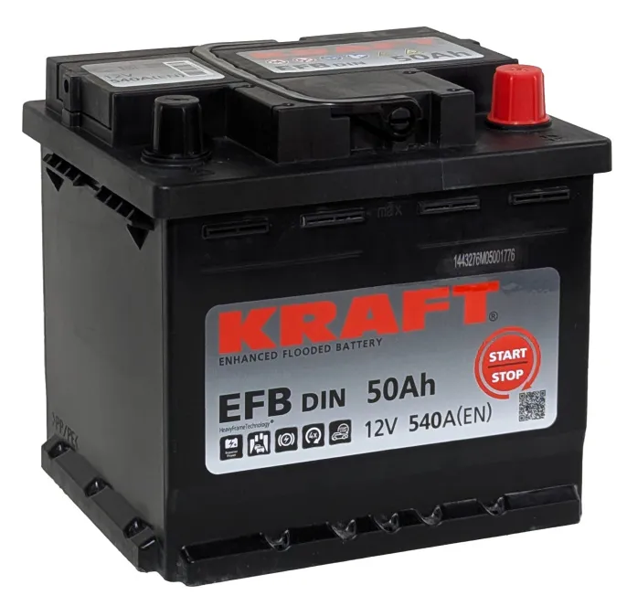 Аккумулятор KRAFT EFB 50 R (540A, 207*175*190)