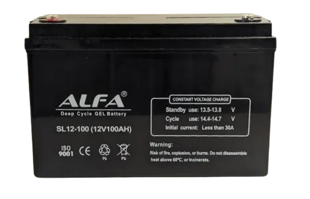 ALFA 12V-100Ah(C20) L (тяговая) M8 (331*173*213)