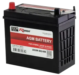 RDrive AGM Asia 45 JL (380A, 236*128*220) тонкие клеммы + адаптер