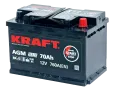 Аккумулятор KRAFT AGM 70 R (760A, 278*175*190)