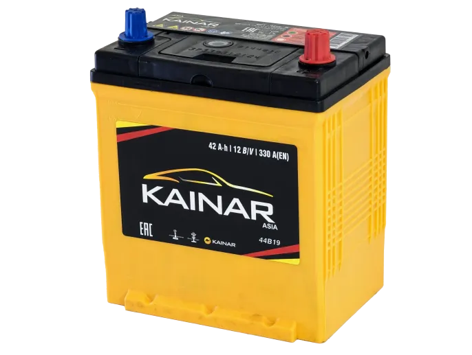 Аккумулятор Kainar Asia 42 JR (350A, 186*129*220) тонкие клеммы с бортом
