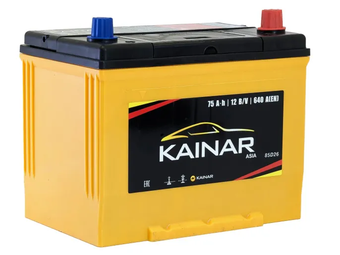 Аккумулятор Kainar Asia 75 JR (640A, 260*173*220) с бортом