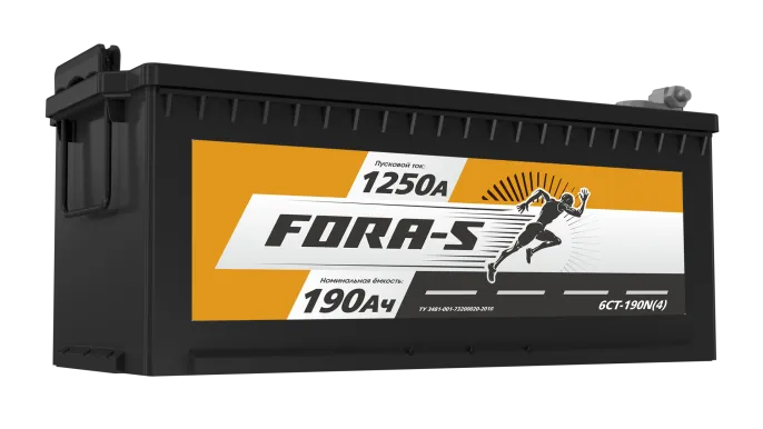 Аккумулятор FORA-S 190 (4) рус -/+ (1250A, 480*223*223) клемма болт c бортом.