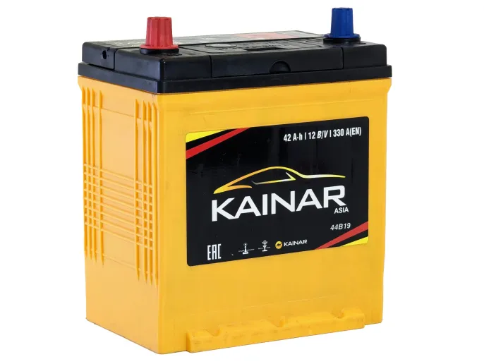 Аккумулятор Kainar Asia 42 JL (350A, 186*129*220) тонкие клеммы с бортом