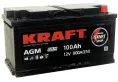 Аккумулятор KRAFT AGM 100 R (900A, 353*175*190)