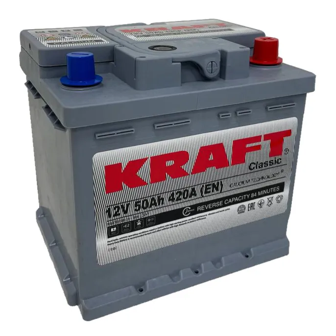 Аккумулятор KRAFT 50 R (420A, 207*175*190).
