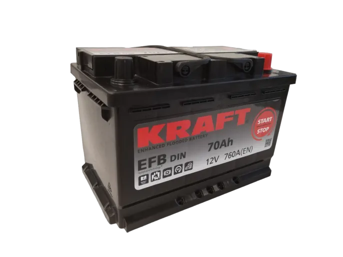 Аккумулятор KRAFT EFB 70 R (760A, 278*175*190)