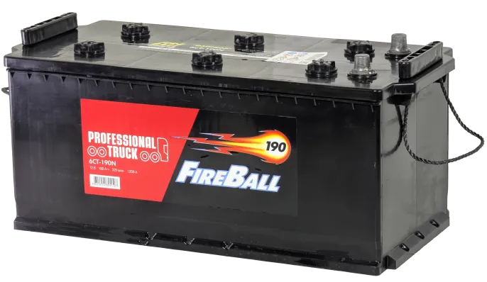 Аккумулятор FireBall 190 (4) рус -/+ (1200A, 525*240*242) с бортом