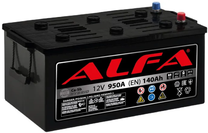 Аккумулятор ALFA 140 (3) евро +/- (950A, 480*189*210)