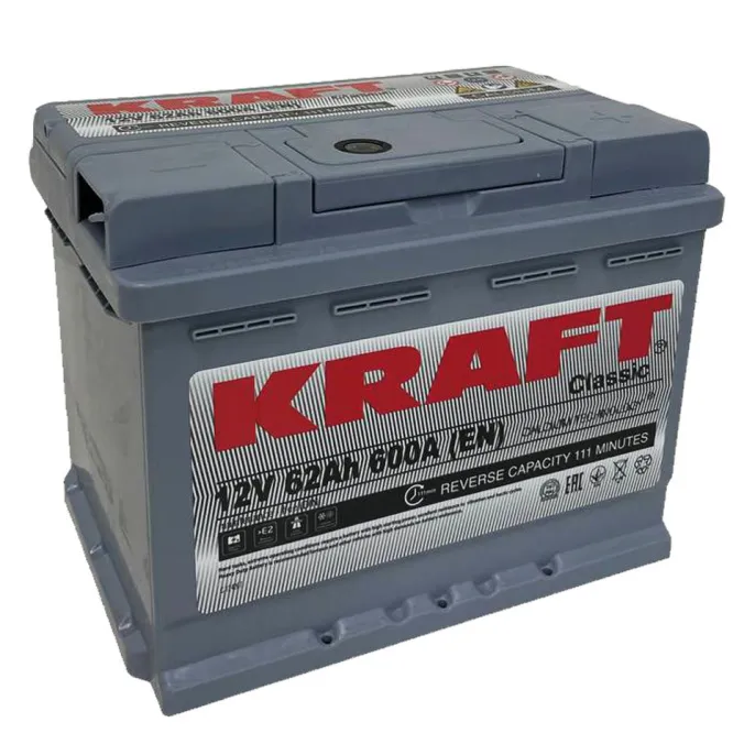 Аккумулятор KRAFT 62 R (600A, 242*175*190).
