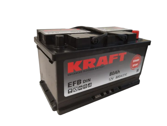 Аккумулятор KRAFT EFB 80 R (800A, 315*175*190)