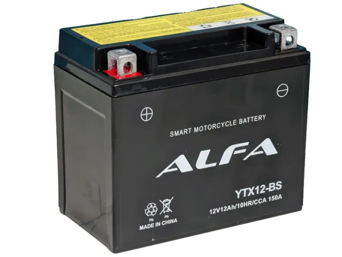 Аккумулятор ALFA YTX12-BS 12Ah (150A 150*86*134)