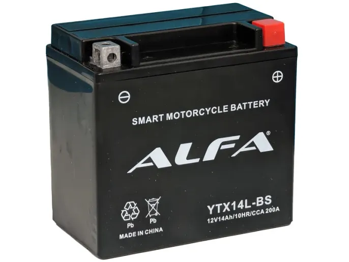 Аккумулятор ALFA YTX14L-BS 14Ah (200A 150*87*145)