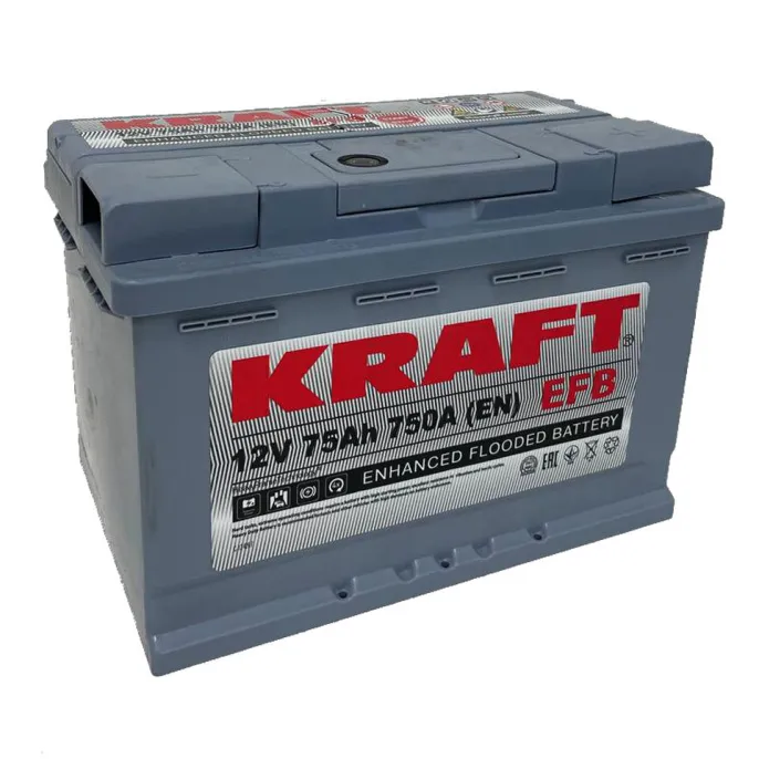 Аккумулятор KRAFT EFB 75 R (750A, 277*175*190).
