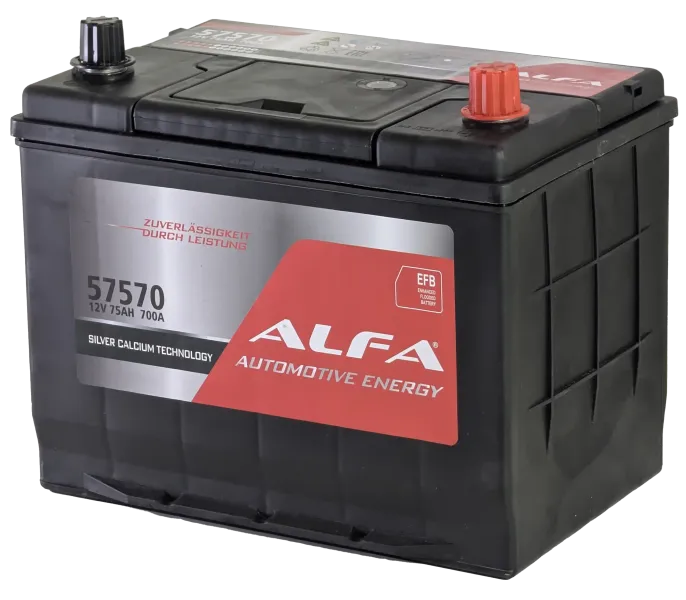 Аккумулятор ALFA EFB Asia 75 JR (700A, 265*172*220)