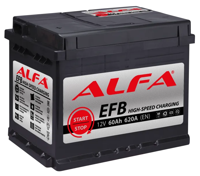 Аккумулятор ALFA EFB 60 R (620A, 242*175*175) ua