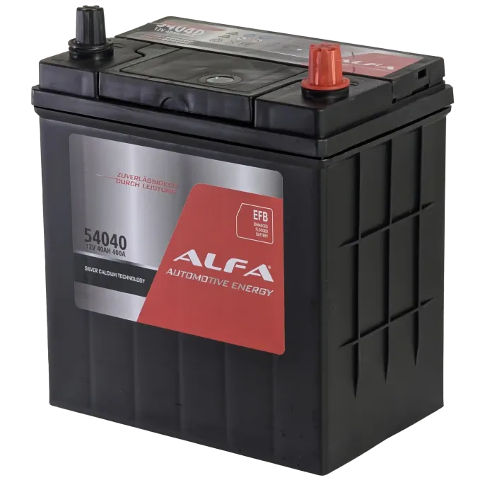 Аккумулятор ALFA EFB Asia 40 JR (380A, 195*126*220 тонкие клеммы