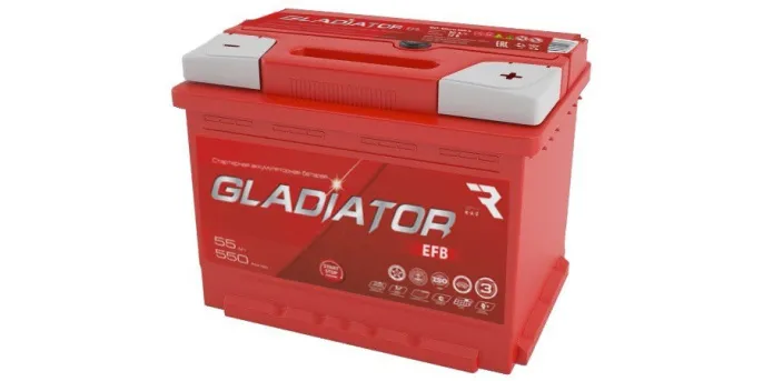 Аккумулятор GLADIATOR EFB 55 R (550A, 242*175*190)