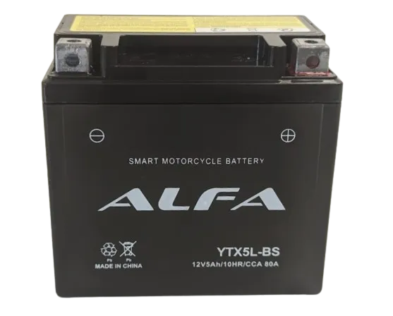 Аккумулятор ALFA YTX5L-BS 5Ah (80A 113*70*107)