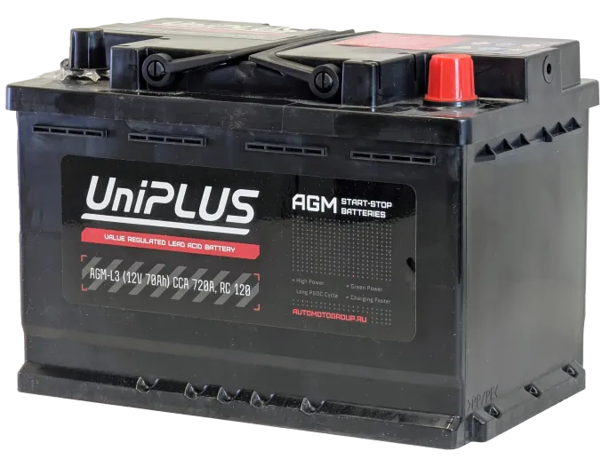Аккумулятор UniPLUS AGM 70 R (760A, 278*175*190)