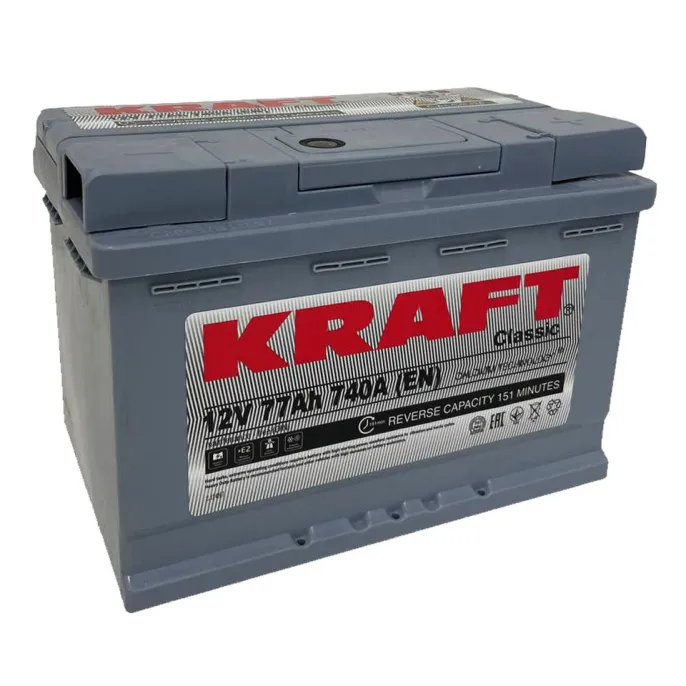 Аккумулятор KRAFT 77 R (740A, 277*175*190).