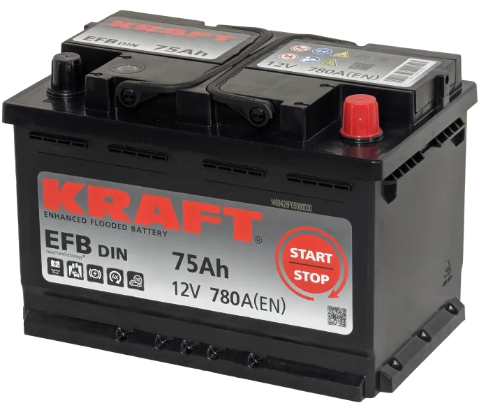 Аккумулятор KRAFT EFB 75 R (780A, 278*175*190)