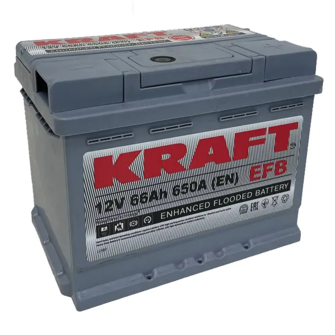 Аккумулятор KRAFT EFB 66 R (650A, 242*175*190).