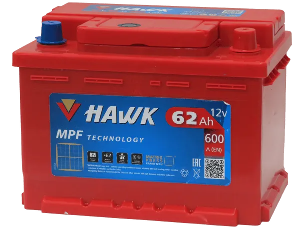 Аккумулятор HAWK 62 R низк. (600A, 242*175*175)