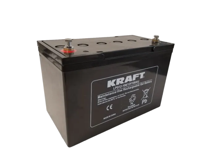 Аккумулятор KRAFT 12V-100Ah(C20) L (тяговая) (330*173*212) GEL