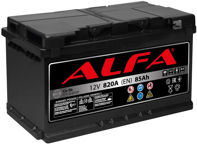 Аккумулятор ALFA Hybrid 85 R низк. (820A, 315*175*175) ua