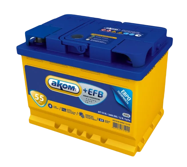 Аккумулятор AKOM +EFB 55 (530А, 242*175*190)