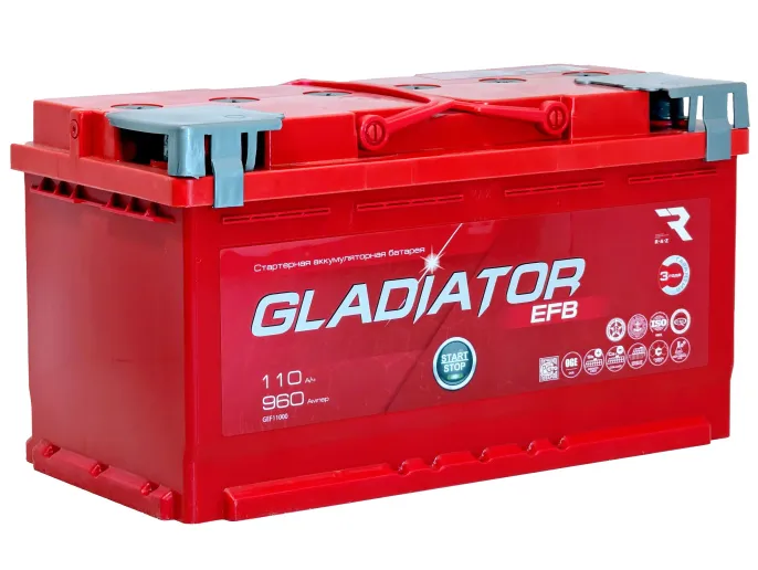 Аккумулятор GLADIATOR EFB 110 R (960A, 353*175*190).