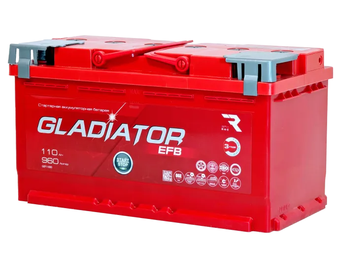 Аккумулятор GLADIATOR EFB 110 R (960A, 353*175*190).