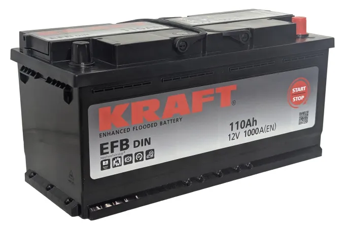 Аккумулятор KRAFT EFB 110 R (1000A, 394*175*190)