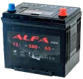 Аккумулятор ALFA Asia 65 JR (580A, 230*173*220) с бортом