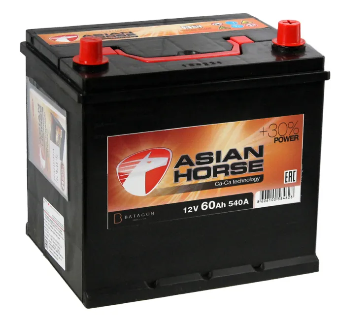 Аккумулятор Asian Horse 60 JL (540A, 230*175*225) с бортом
