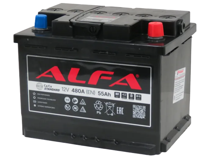 Аккумулятор ALFA STANDARD 55 R (480A, 242*175*190)