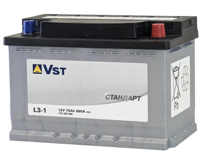 Аккумулятор VST Стандарт 74 R (680A, 278*175*190)
