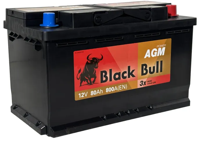 Аккумулятор BLACK BULL (Camel Group) AGM 80 R (800A, 315*175*190)