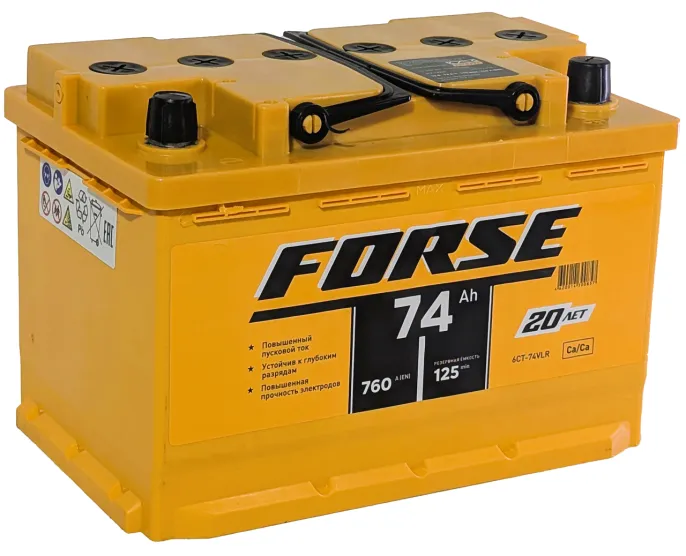 Аккумулятор FORSE 74 R (760A, 278*175*190)