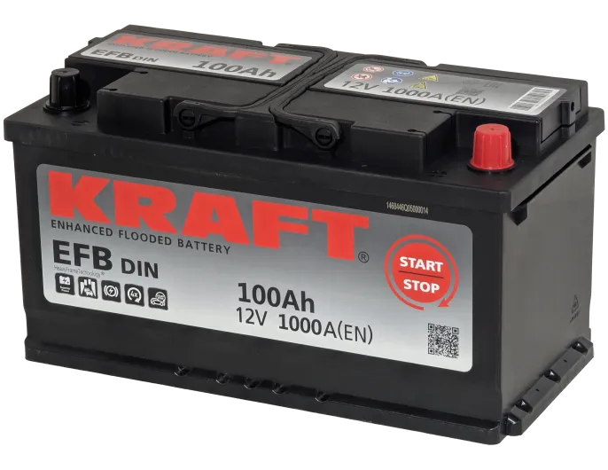 Аккумулятор KRAFT EFB 100 R (1000A, 351*175*190)