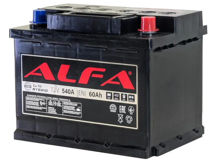 Аккумулятор ALFA Hybrid 60 R (540A, 242*175*190)