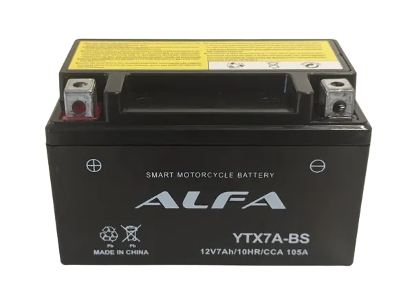 Аккумулятор ALFA YTX7A-BS 7Ah (105A 150*87*94)