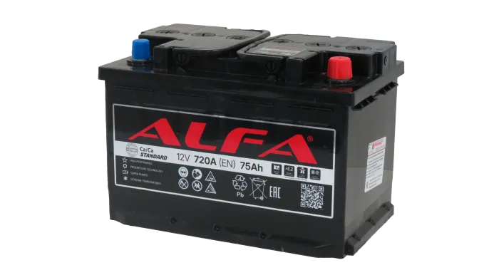 Аккумулятор ALFA STANDARD 75 R (720A, 278*175*190)