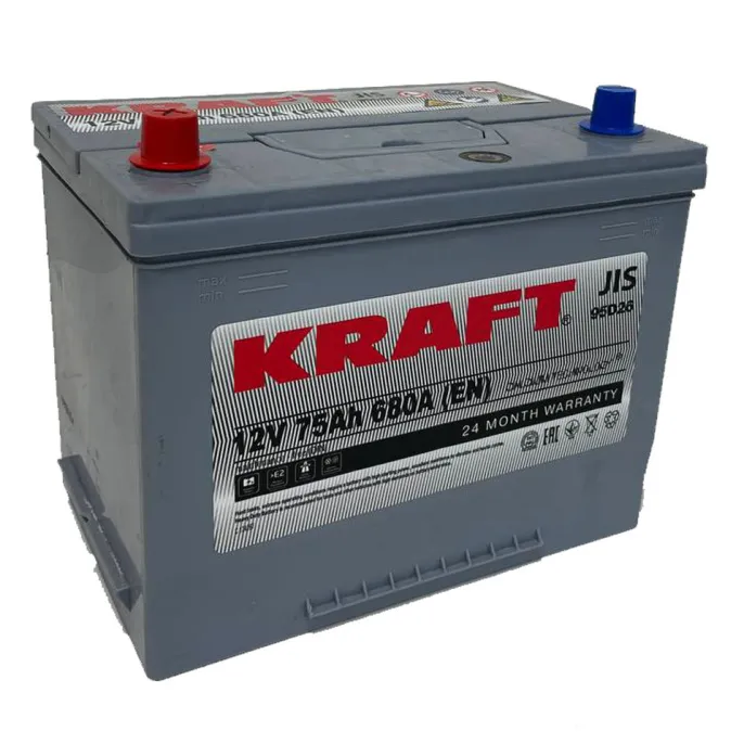 Аккумулятор KRAFT Asia 75 JL (680A, 260*173*220)