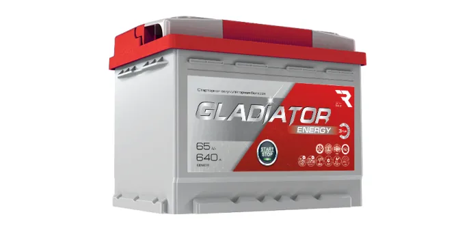 Аккумулятор GLADIATOR Energy 65 R (640A, 242*175*190).