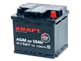 Аккумулятор KRAFT AGM 50 R (570A, 207*175*190)