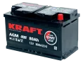 Аккумулятор KRAFT AGM 80 R (800A, 315*175*190)