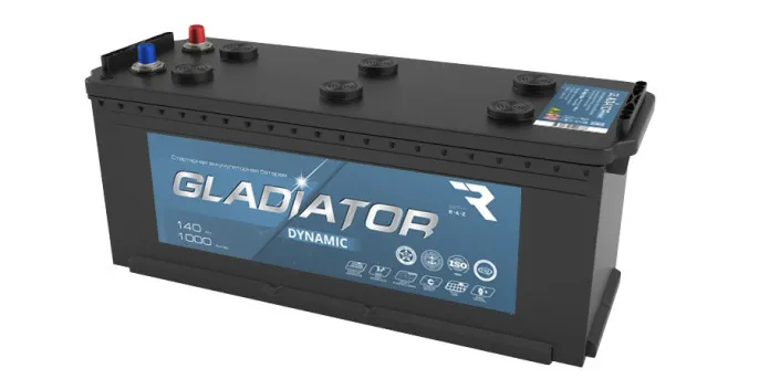 Аккумулятор GLADIATOR Dynamic 140 (3) евро +/- (1000A, 480*189*221).