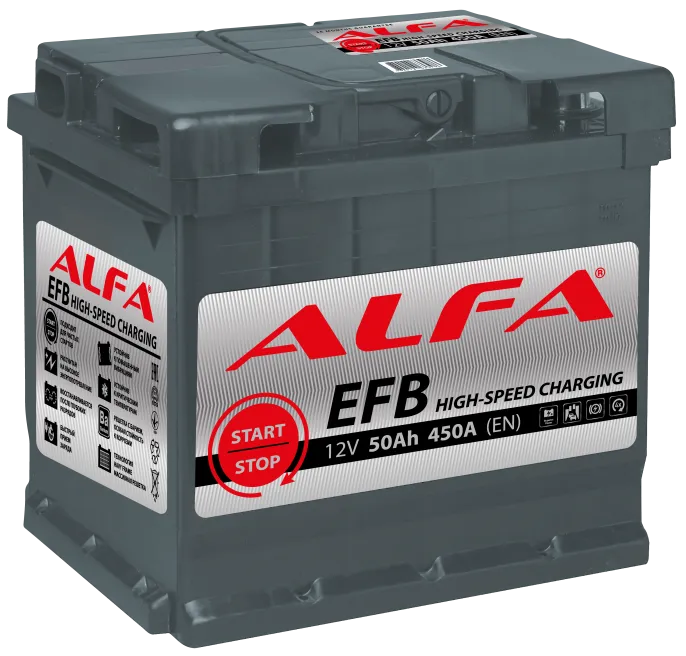 Аккумулятор ALFA EFB 50 R (450A, 207*175*190)